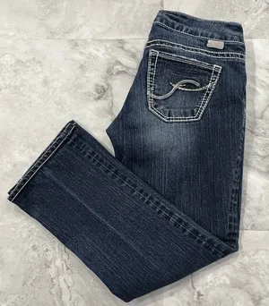 SILVER JEANS Women's Suki‎ Capri Denim Blue Jeans Size 27 thumbnail 1
