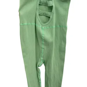 Free People Free Throw Onesie Jumpsuit Ribbed Seamless Green‎ Size Large thumbnail 10