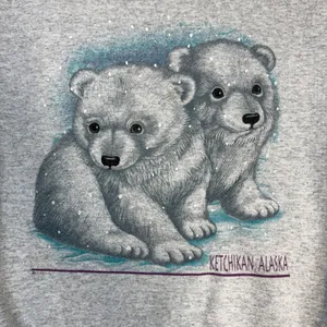 Tultex Vintage Polar Bear Cubs Ketchikan Alaska Graphic Sweatshirt Size XL thumbnail 3