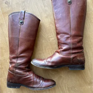 Frye Melissa Button Brown Leather Cognac Tall Riding Boots, Women’s Size 7 thumbnail 12