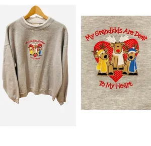 Grandkids Are Dear to My Heart Embroidered Sweatshirt Reindeer Christmas L thumbnail 2