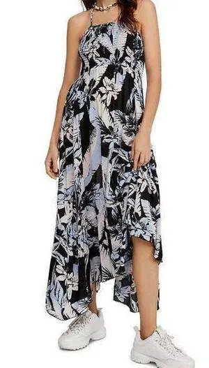 Free People intimately heat wave blue floral maxi dress thumbnail 1