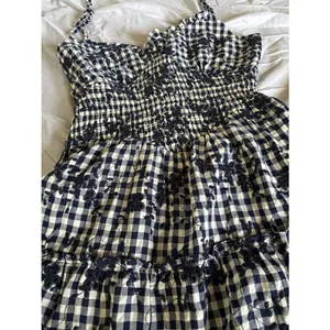 Francesca's Navy & White Smocked Gingham Sundress thumbnail 7