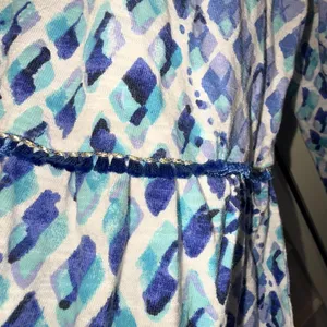 Lilly Pulitzer Fringe Pineapple Preppy Beach Puff Sleeve Designer Mini Dress Med thumbnail 4