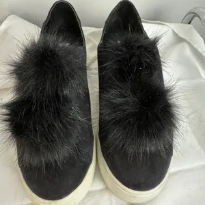 Steve Madden Black Furry Slip-On‎ Sneakers thumbnail 4