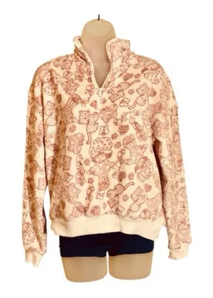 Strawberry Shortcake fuzzy soft quarter zip fleeced sweater pullover sweatshirt thumbnail 1