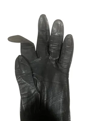 Aris Kasanova Vintage Black Leather Opera Gloves Formal Costume USA 6 1/4 thumbnail 3