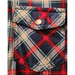 Passport Plaid Flannel Shirt Long Sleeve Western Style Button Up Shirt‎ Medium thumbnail 2
