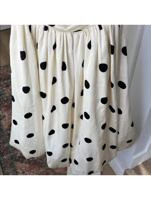 Retro Polka Dot Bubble Midi Dress Convertible Straps in Cream Black Size S thumbnail 7