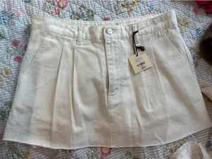 White Denim Skirt Francesca's thumbnail 1