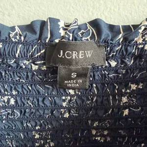 J. Crew Short-Sleeve Smocked Dress in Starry Swirl Navy Size Small thumbnail 4
