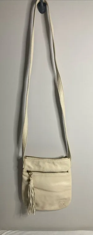 HOBO Off-White Leather Crossbody with Tassel Charm thumbnail 1
