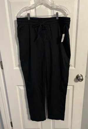 GAP Womens Easy Straight Pull-on Pants True Black Size Large Tall New With Tags thumbnail 3