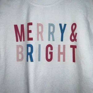 Gameday Couture Womens Christmas Holiday Sweatshirt Size S White Merry & Bright thumbnail 2