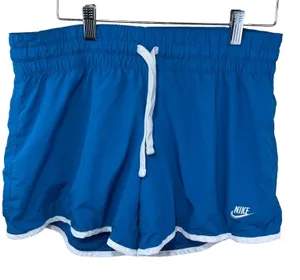 Vtg Nike Blue Shorts Mesh Lined Athletic Medium Sportswear White Women's Elastic thumbnail 1