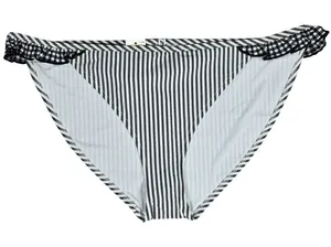 Aerie Seersucker Ruffle Bikini Bottom Striped with Gingham Ruffles Size‎ M NWT thumbnail 1