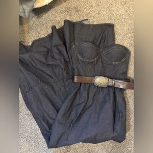Denim Midi Dress Blue thumbnail 2