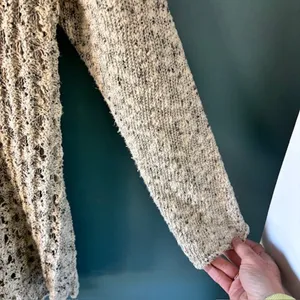 Soft Surroundings 4X Open Knit Beige Duster Cardigan Long Sleeve One Button Boho thumbnail 7
