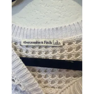 Abercrombie & Fitch White Open Knit Sweater Vest Sleeveless Mesh Top Large thumbnail 2