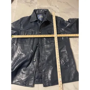 Italian Textile Group Leather Jacket Men‎ Large Blue Italy GA Classic XL thumbnail 12