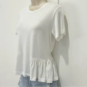 Aritzia Sunday Best Minerva Peplum Top XS White Short Sleeve Chic Spring Minimal thumbnail 7
