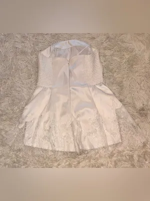 NEW AMANDA UPRICHARD Romilly Lace Hem White Strapless Romper Sz L thumbnail 9