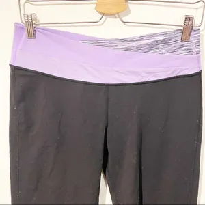 Lululemon Size 10 Purple Band Black‎ Groove Pant Flare Leg Yoga Athletic thumbnail 2