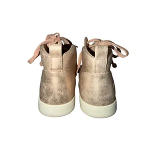 Billy Footwear Rose Gold Metallic Sneaker Lace Mid Top Wide Adaptive Shoes 8W thumbnail 4