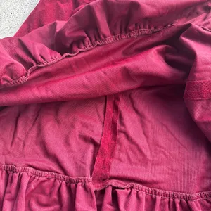 Vintage ruffle corduroy red dress size XS/S thumbnail 5