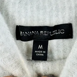 Banana Republic Minimalist Wool Blend Ribbed Sweater Gray Medium‎ Capsule Luxury thumbnail 3