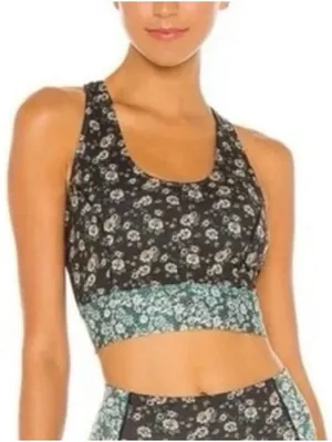 Free People Movement Floral Synergy Strappy Back Crop Top Sports Bra Small thumbnail 1
