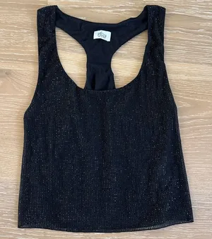 Oh Polly Racerback Top Mesh Aine Size US 2 Black thumbnail 1