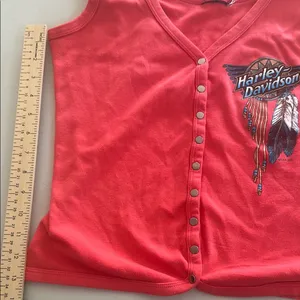 Harley-Davidson Buttoned Tank Top Rare And Vintage thumbnail 6