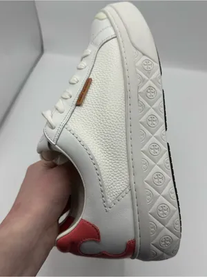 Tory‎ Burch Ladybug Platform Sneakers Titanium White/Washed Berry size 9.5 luxe thumbnail 3