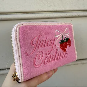 Juicy Couture terrycloth Pink Wallet with Strawberry Design thumbnail 3