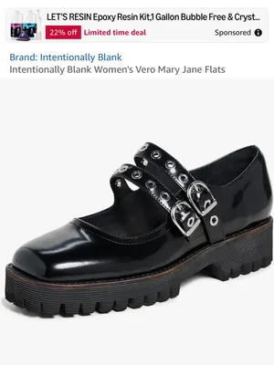 Intentionally Blank Black Patent Leather Studded Double-Strap Mary Jane Shoe 9 thumbnail 9