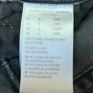 American Eagle Outfitters Black High Waist Skinny Straight Denim Jeans Pants 0 thumbnail 4