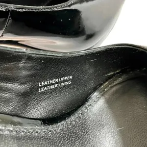 Vera Wang Lavender Nadia Black Open Toe Leather Heel Pumps Size 6 thumbnail 6