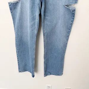 [Abercrombie & Fitch] The Baggy Mid Rise Jeans Side Slit Cuts NWT Sz 32 Long 14L thumbnail 6