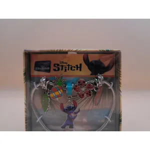 Disney Womens‎ Lilo Stitch Live Action Silver Tone Tropical Charm Bracelet NIB thumbnail 6