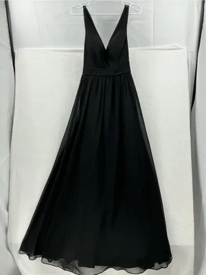 Azazie Black V-Neck Chiffon Maxi Dress 975 thumbnail 2
