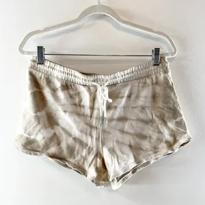 Z Supply Cotton High Rise Tie Dye Lounge Shorts White Gray Medium thumbnail 2