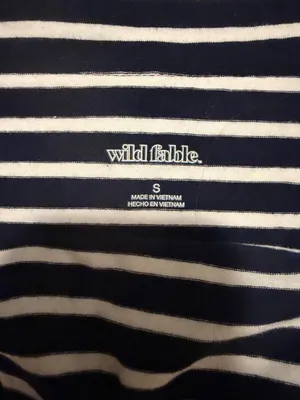 Wild Fable black & white horizontal striped off the shoulder crop top in a S #offtheshoulder #stripes thumbnail 3