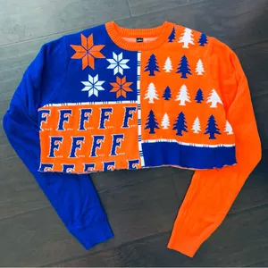 UF Football University of Florida Gators Cutoff Cropped Ugly Christmas Sweater thumbnail 1