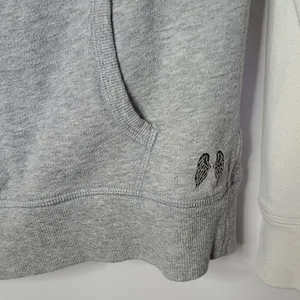 Victoria's Secret zip up hooded hoodie gray white sweatshirt Medium thumbnail 4