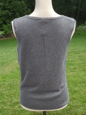 Leo & Nicole Sleeveless Sweater | Gray Sweater Vest | Gray Sweater Tank thumbnail 4