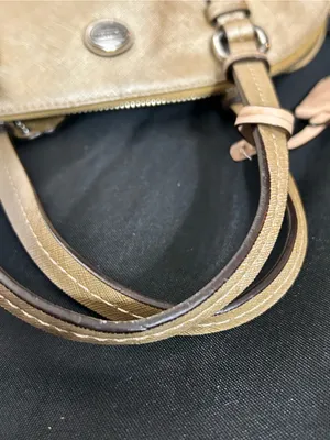 Coach Metallic Gold Dome Satchel with Crossbody Strap & Tassel thumbnail 15