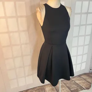 Abercrombie & Fitch Black Neoprene Cut Out Sleeveless Skater Mini Dress Size Med thumbnail 2