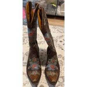 Old Gringo Bonnie Distressed Brown Embroidered Cowboy Boots 7 B thumbnail 2
