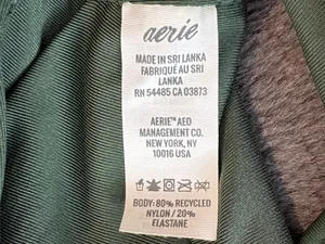 NWOT Aerie Olive One Shoulder Bandeau Swim Top size L thumbnail 3